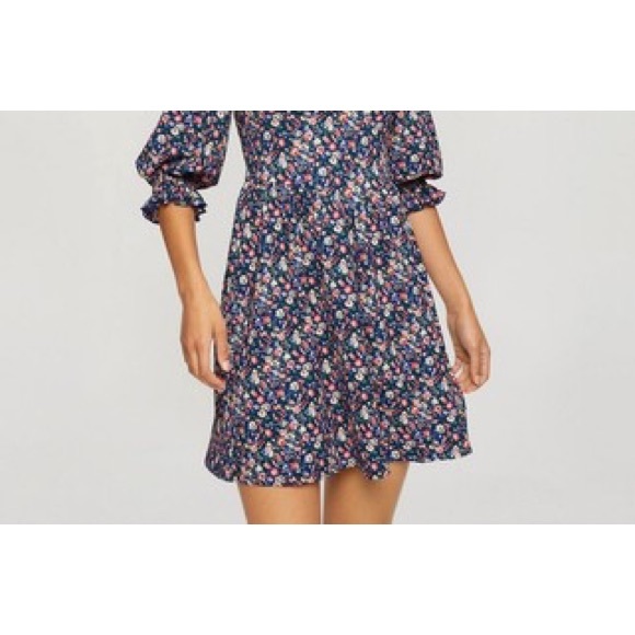 New Miss selfridge floral purple ditsy smock dress size 10 - Picture 2 of 2